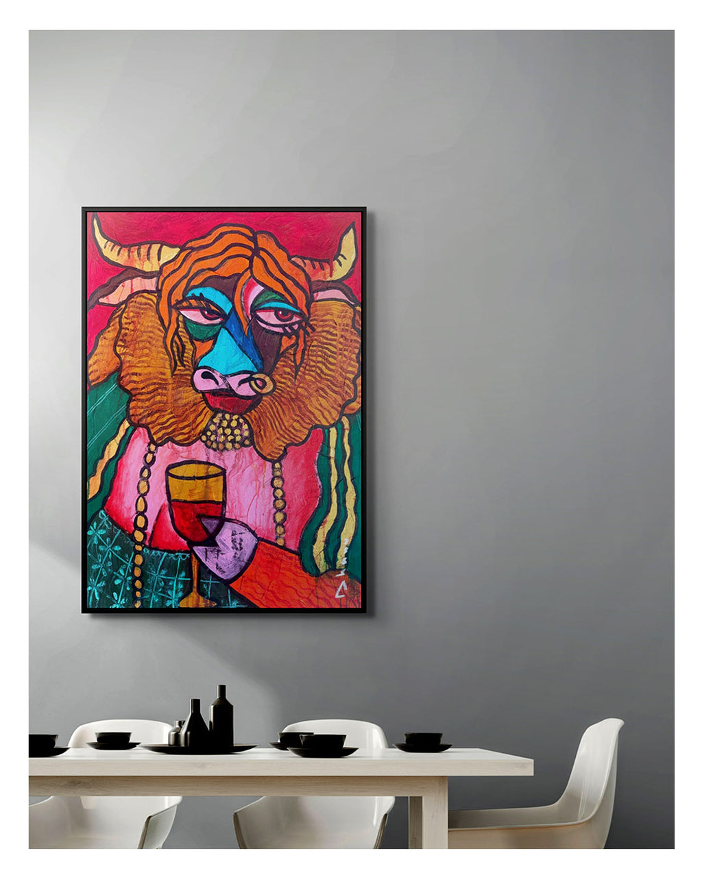 Lady Coo with a Glass