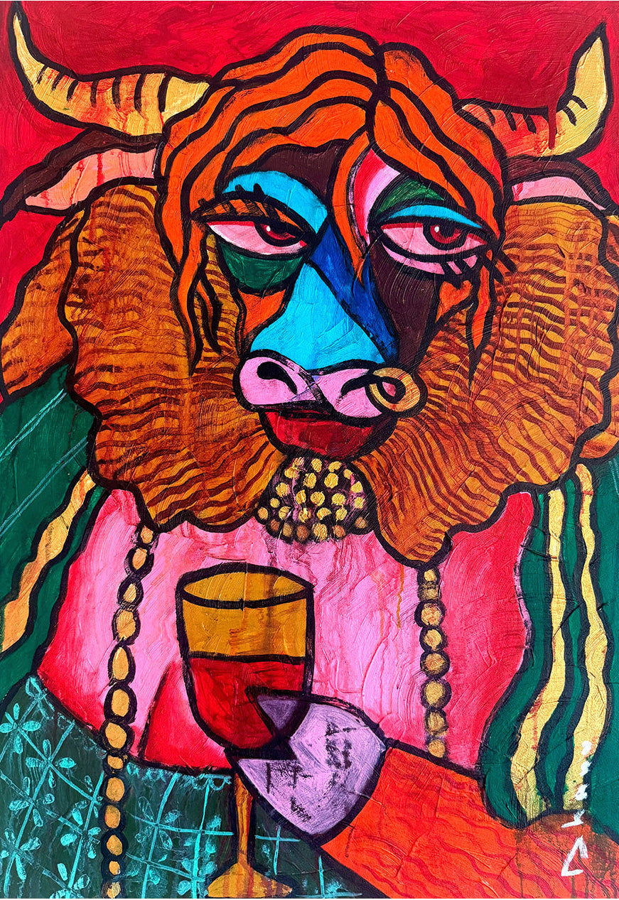 Lady Coo with a Glass